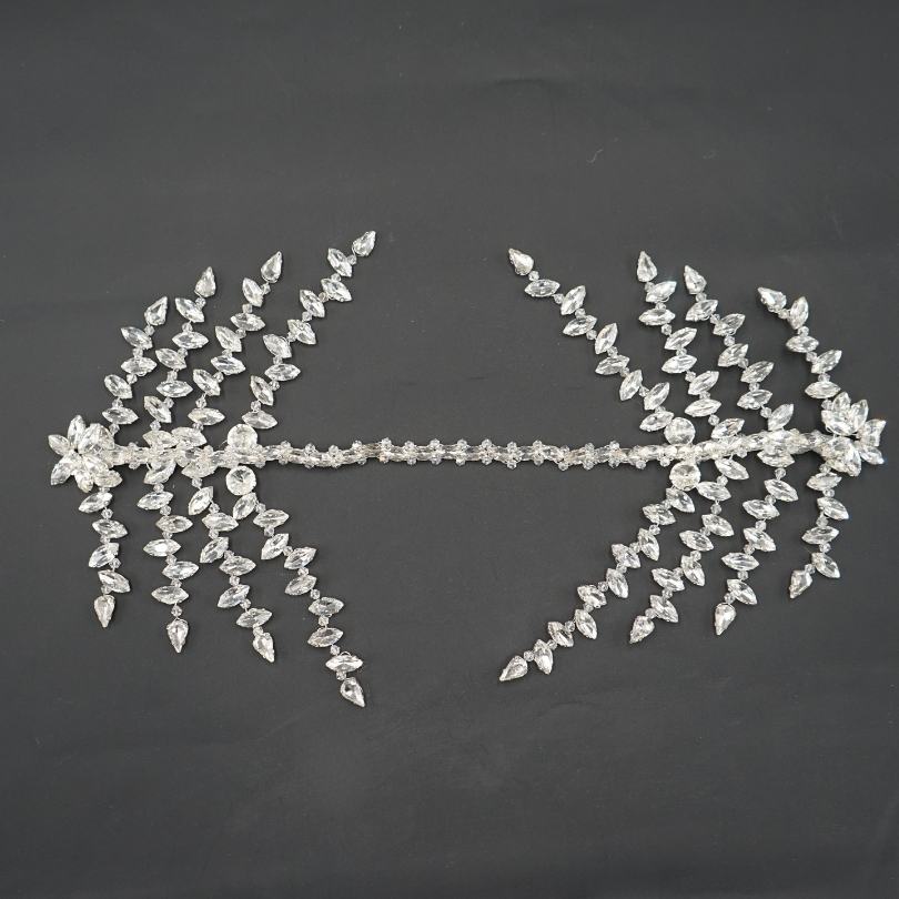 Broche en Perle et cristal de mariage vigne de cheveux de mariée, pièce de cheve - artisanat Tunisien fait main | ILEYCOM