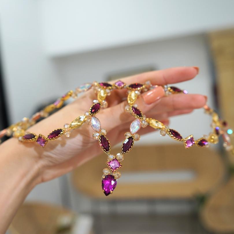Broche en perles violet de cheveux de mariage , accessoires de cheveux de mariée - artisanat Tunisien fait main | ILEYCOM