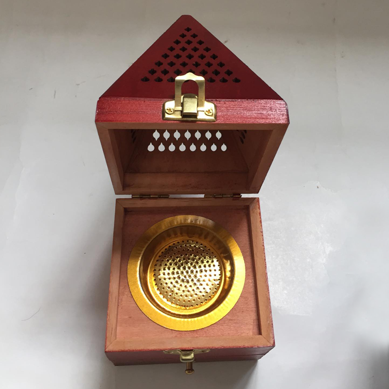 Brûleur d'encens pyramide en bois