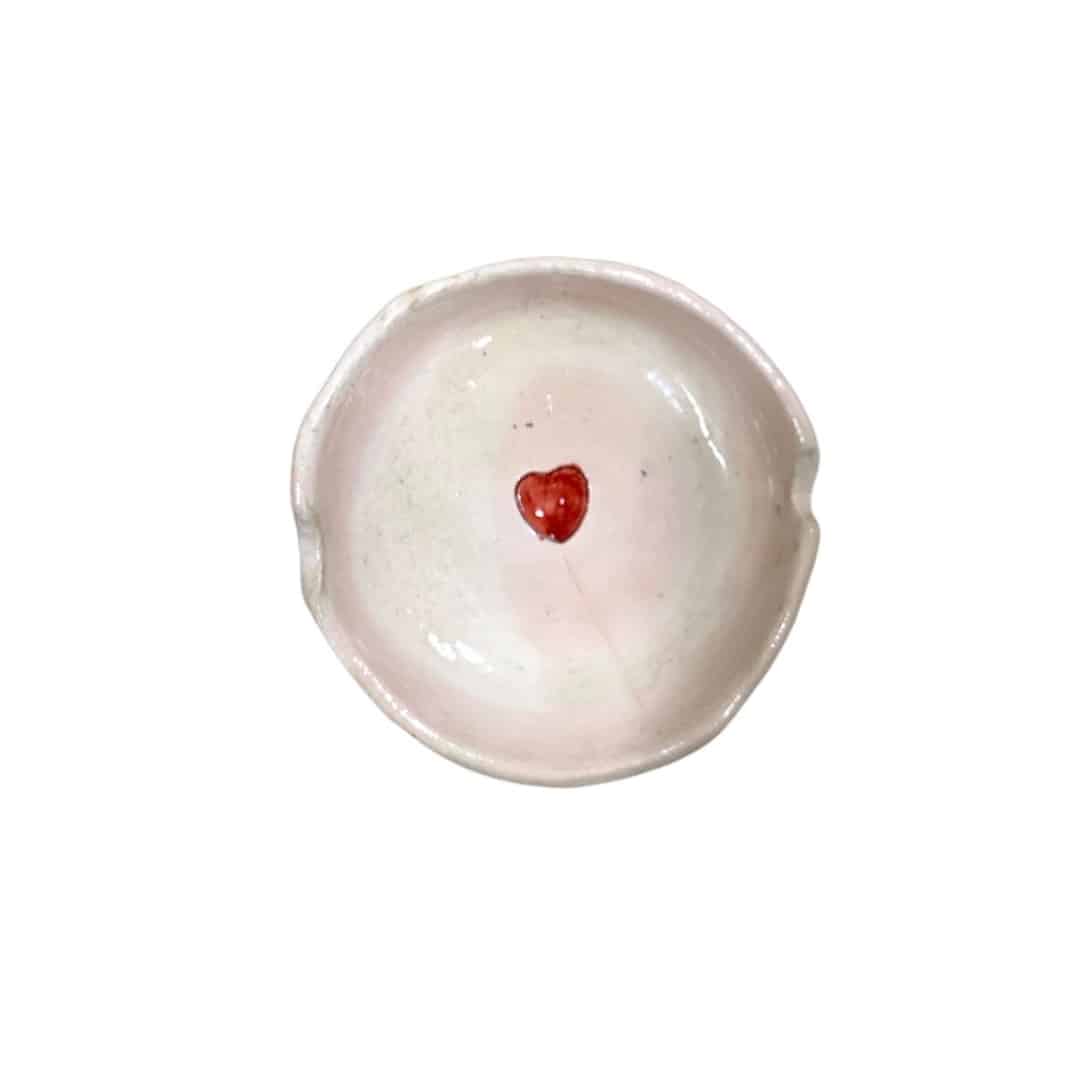 Cendrier en céramique avec inscriptions d’amour en finition lisse et émaillée (12 et 13 cm)