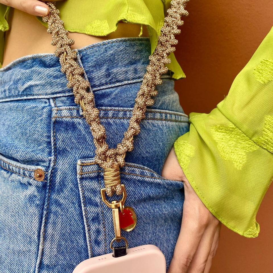 Chaîne de téléphone Shine Bright tressée à la main (Taille standard 1,20 m) - artisanat Tunisien fait main | ILEYCOM