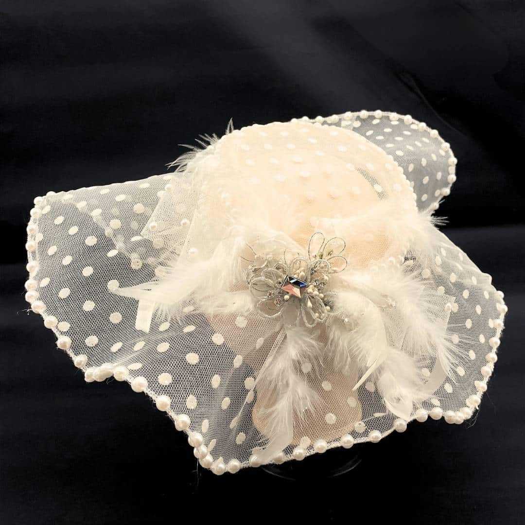 Chapeau Festif Tulle en Blanc - artisanat Tunisien fait main | ILEYCOM