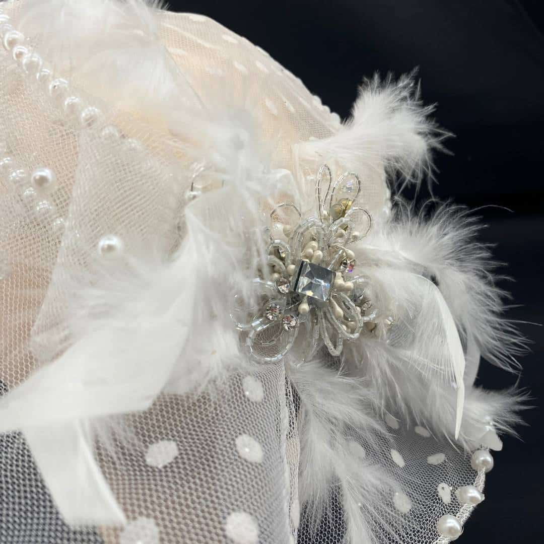 Chapeau Festif Tulle en Blanc - artisanat Tunisien fait main | ILEYCOM
