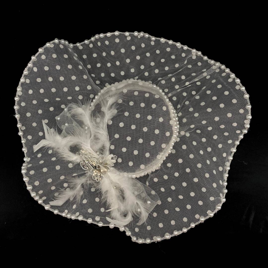 Chapeau Festif Tulle en Blanc - artisanat Tunisien fait main | ILEYCOM