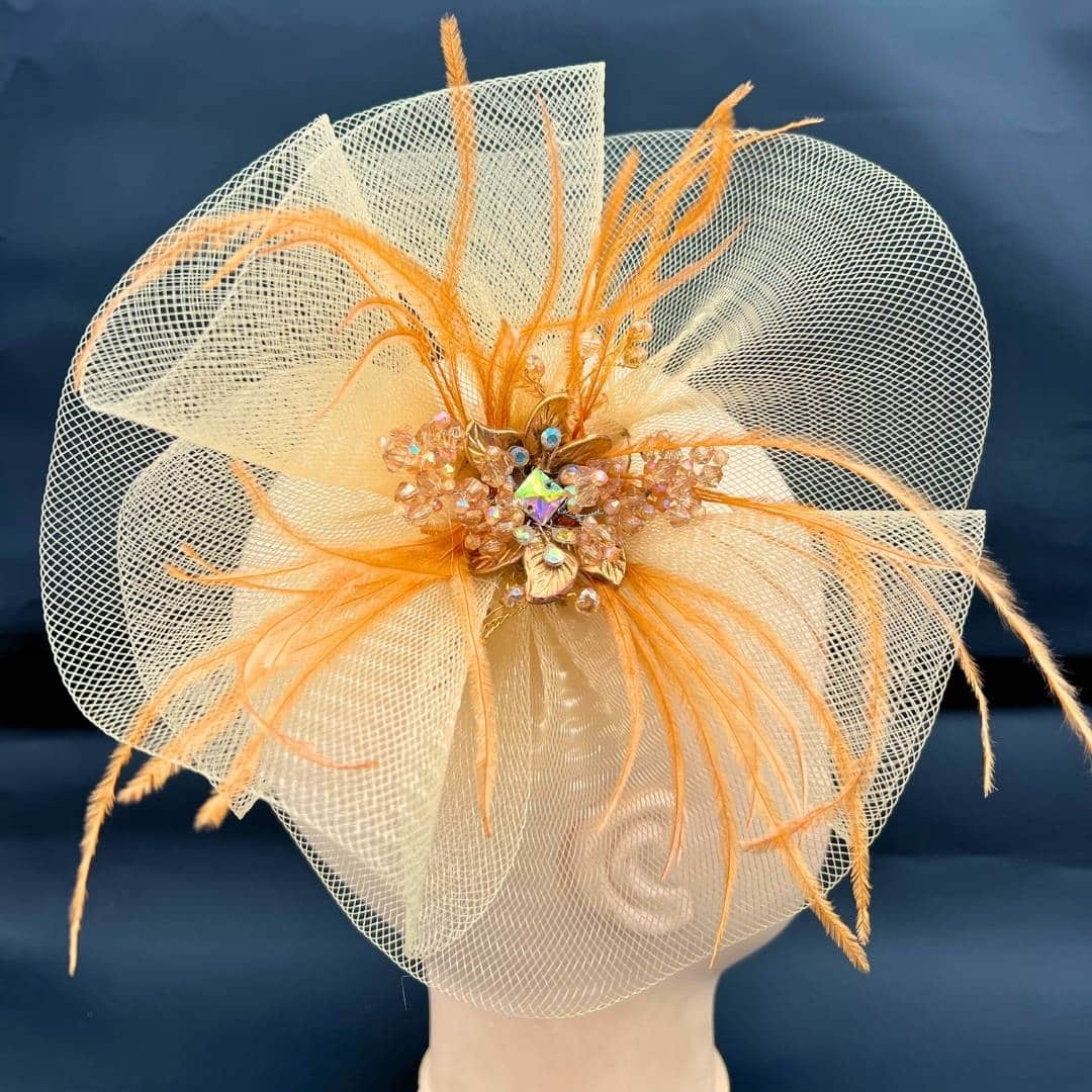 Chapeau Festif Tulle en Orange - artisanat Tunisien fait main | ILEYCOM