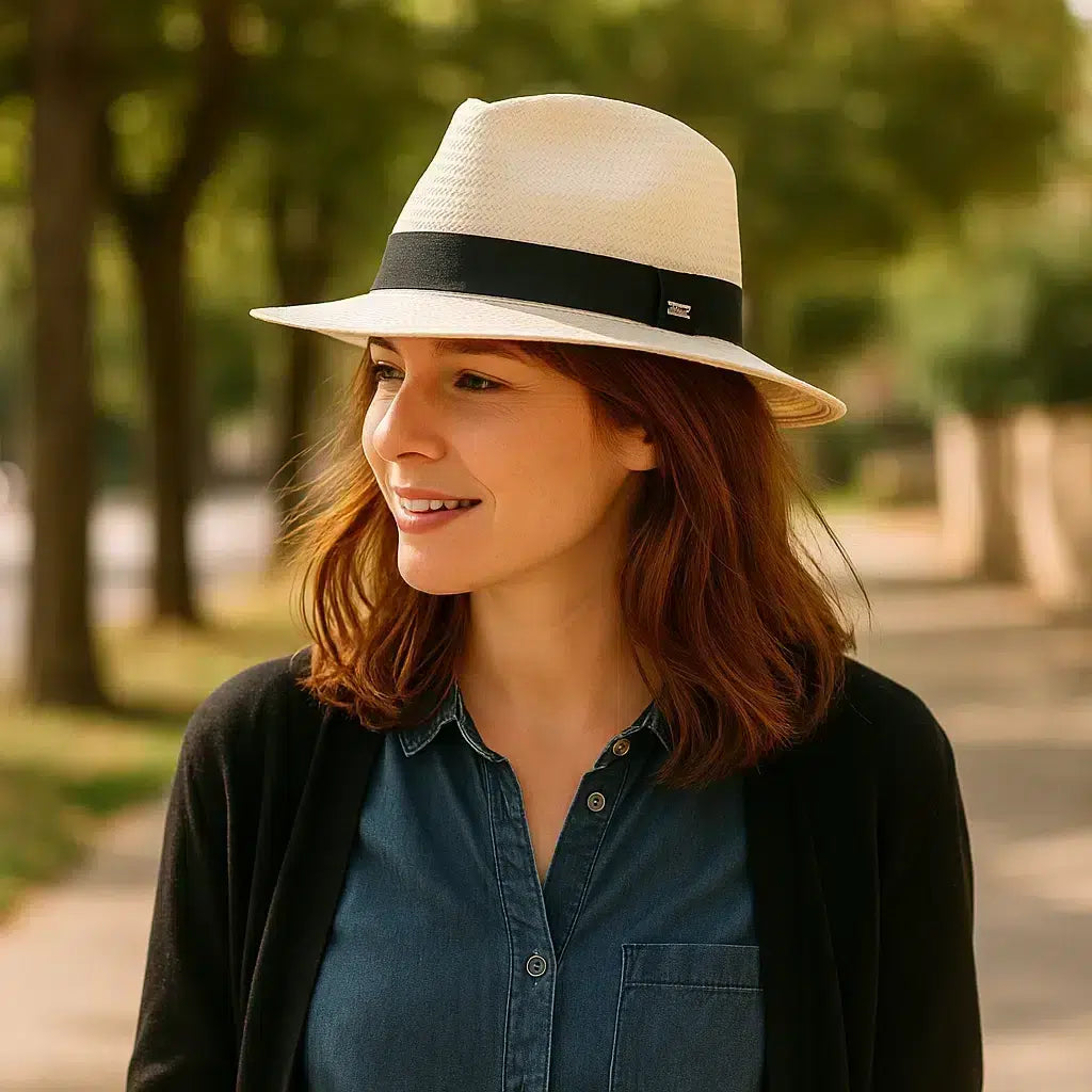 Chapeau Panama Fedora ruban