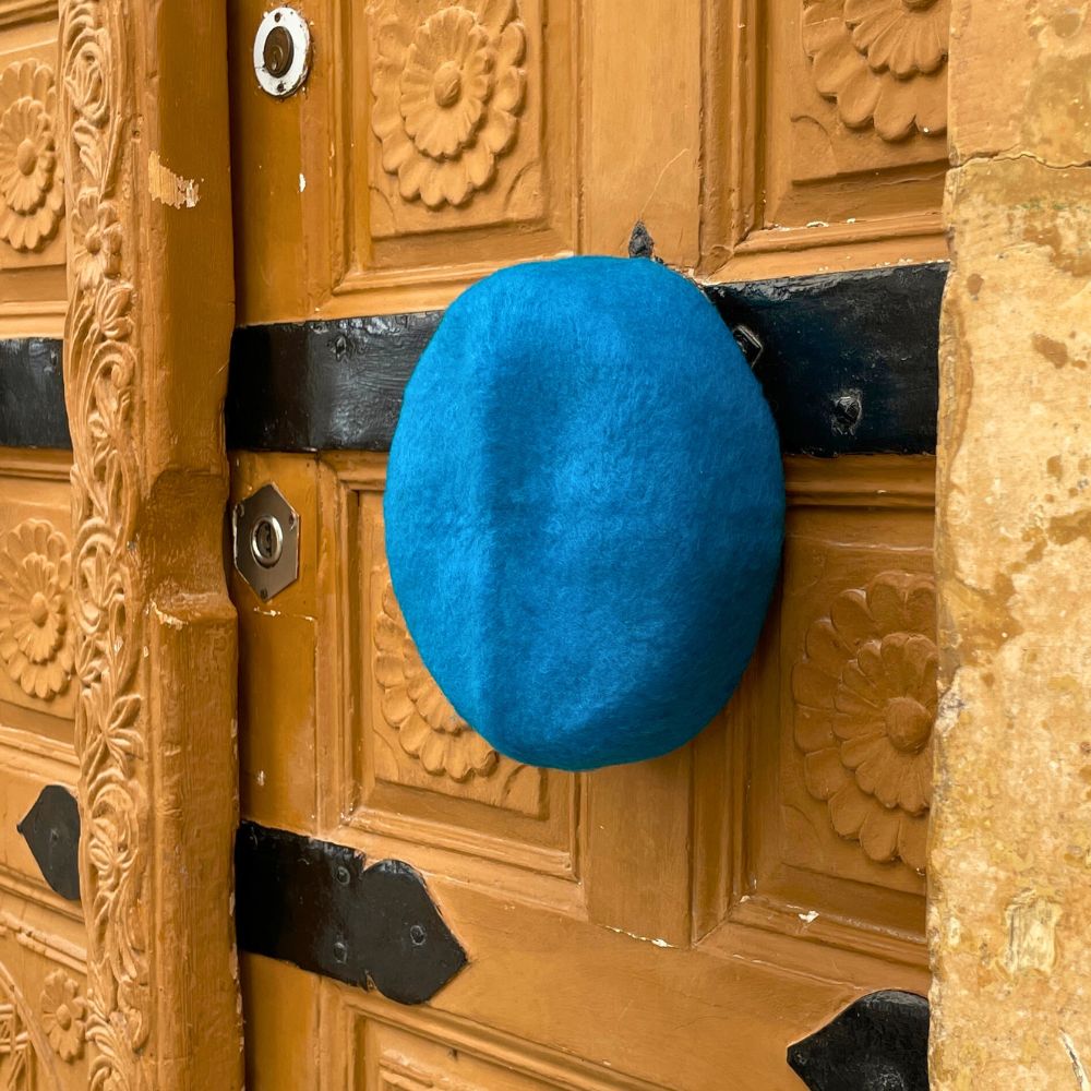 Chéchia Tunisienne Turquoise En Laine