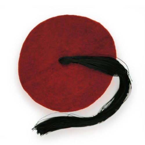 Chechia Tunisienne Rouge Avec Pompon En Laine