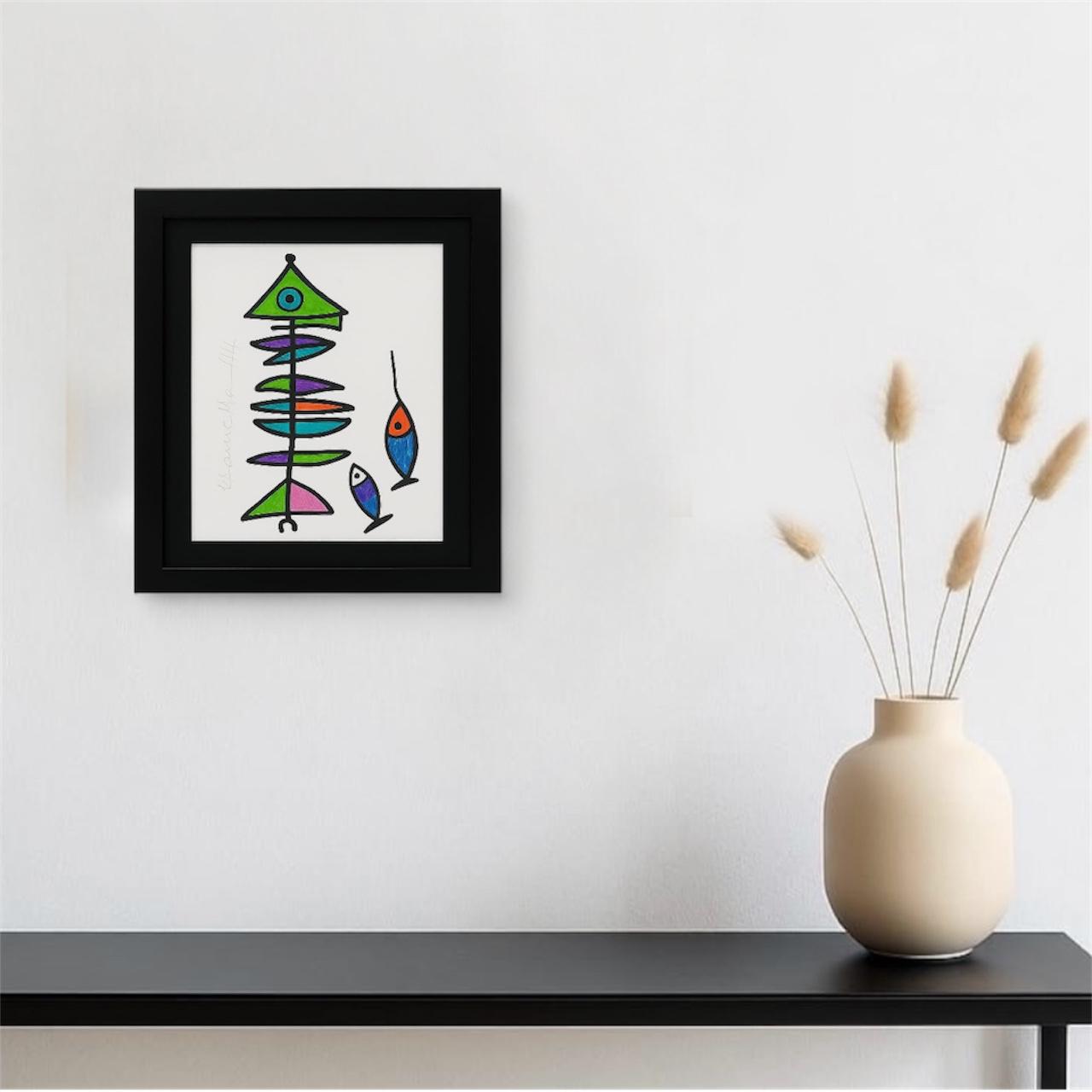 Tableau artistique moderne Poisson coloré