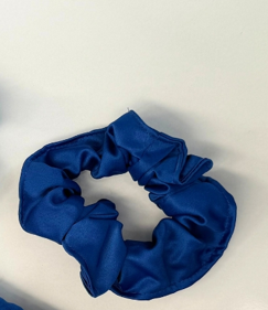 DUO Chouchous Satin Bleu Élégant Anti-Frisottis