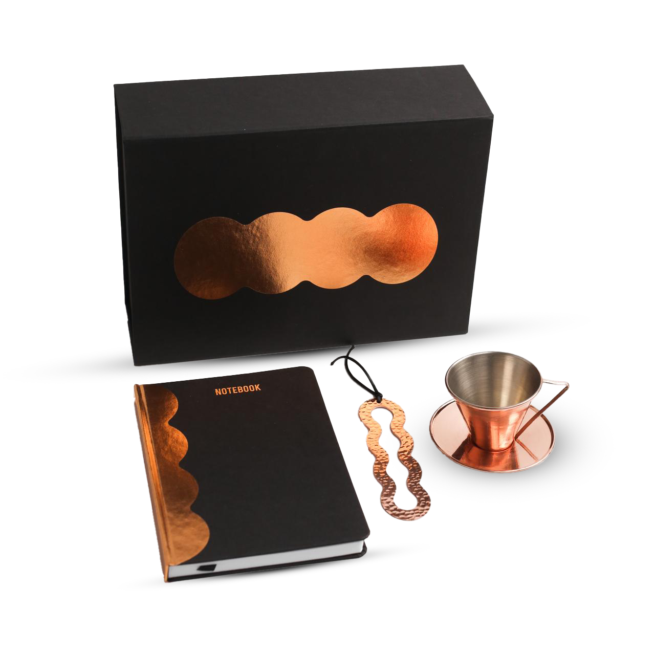 Coffret Eclipse Nespresso cuivre rosé : tasse, carnet & marque-page - artisanat Tunisien fait main | ILEYCOM