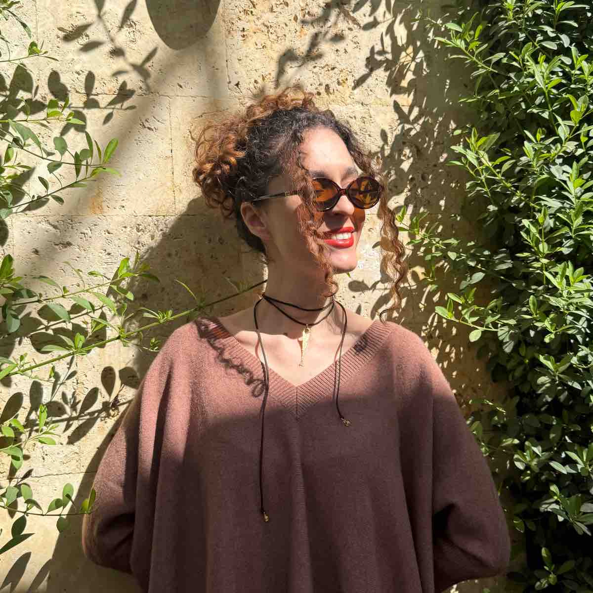 Collier cuir ajustable premium marron et doré exclusif