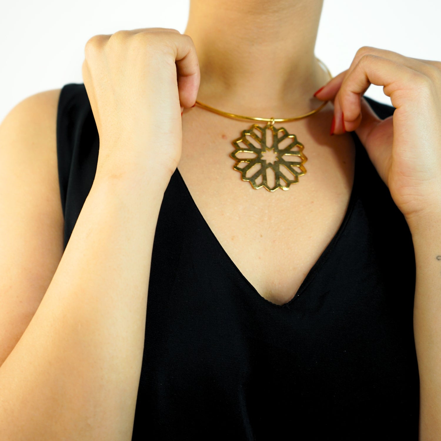 Collier cuivre haut de gamme en or 18k, élégance irrésistible - artisanat Tunisien fait main | ILEYCOM
