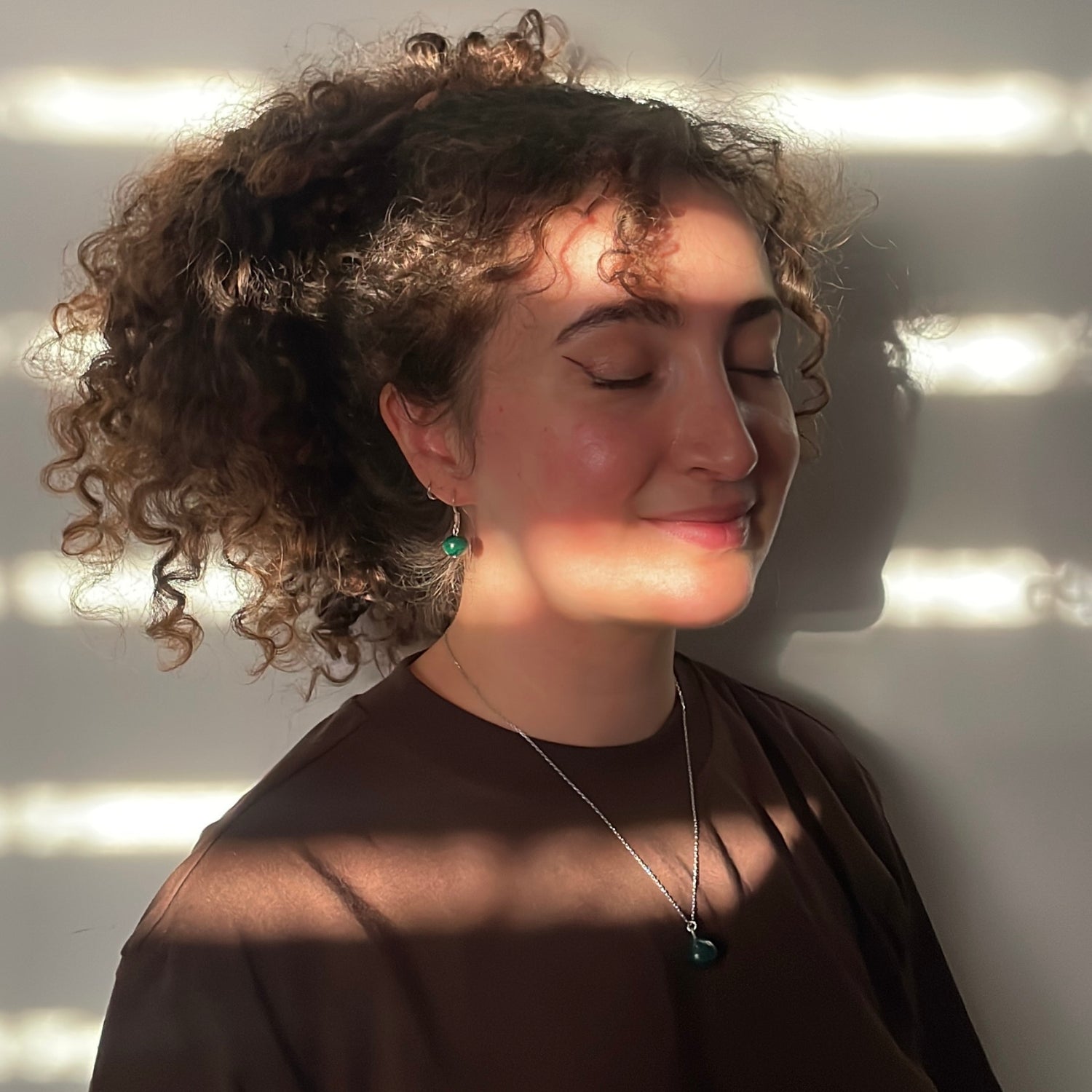 Collier argent et pierre malachite authentique