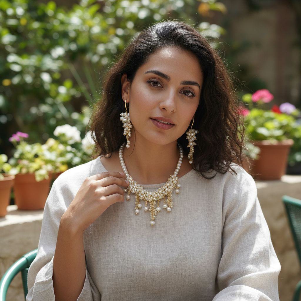 Collier perles en argent or 24 carats luxe et élégance intemporelle