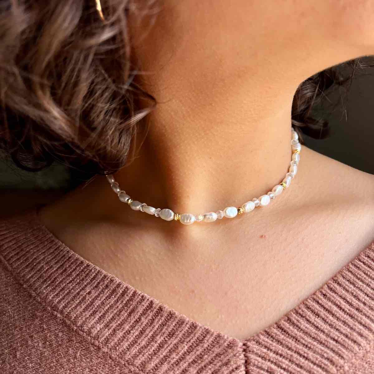 Collier perles en cristal éclatant pour un style unique