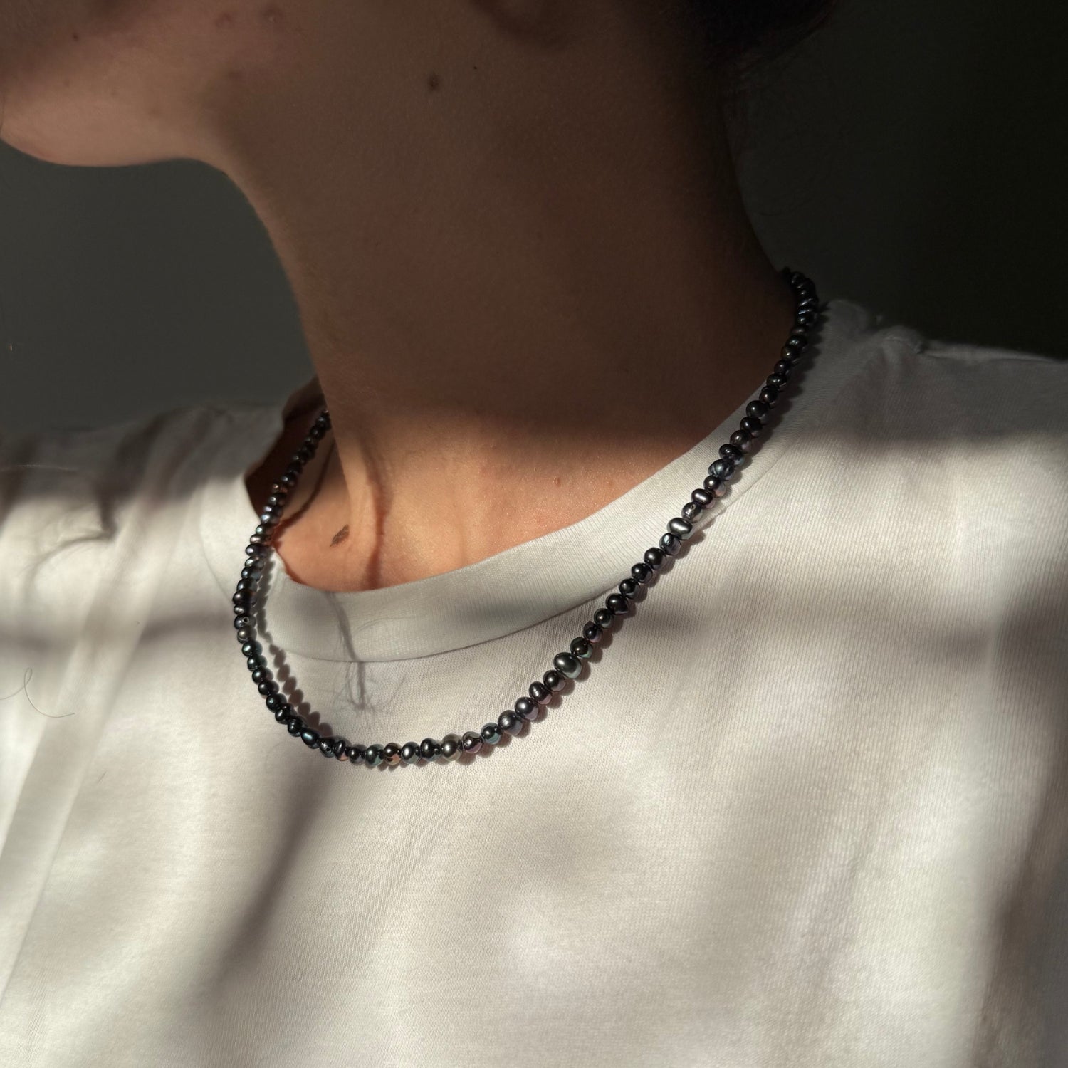 collier perles noires et boucles d oreilles en argent 925 - artisanat Tunisien fait main | ILEYCOM