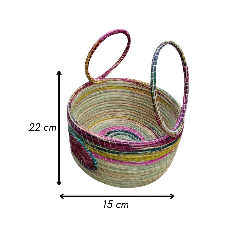 Couffin artisanal en fibres naturelles, fait main - artisanat Tunisien fait main | ILEYCOM