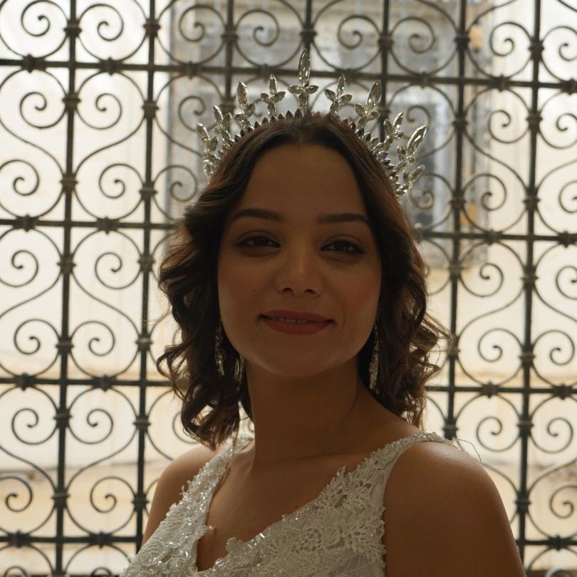 Couronne de halo avec des pierres précieuses blanches, couronne de mariée Halo d - artisanat Tunisien fait main | ILEYCOM