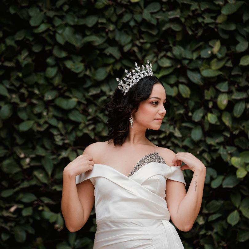 Couronne de mariage blanche, Couronne de diadème en cristal baroque, diadème de - artisanat Tunisien fait main | ILEYCOM