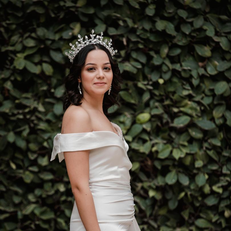 Couronne de mariage blanche, Couronne de diadème en cristal baroque, diadème de - artisanat Tunisien fait main | ILEYCOM
