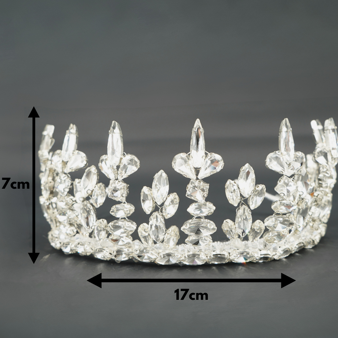 Couronne de mariage blanche, diadème de mariage nuptial, couronne nuptiale en cr - artisanat Tunisien fait main | ILEYCOM