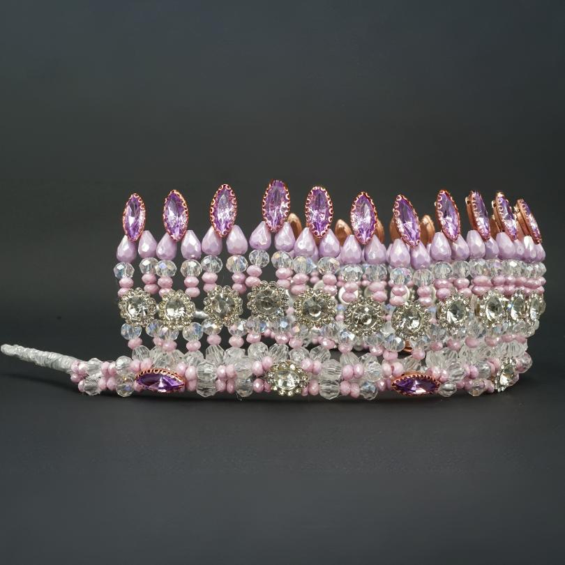 Couronne de Mariage couleur violet, modelé reine royale - artisanat Tunisien fait main | ILEYCOM
