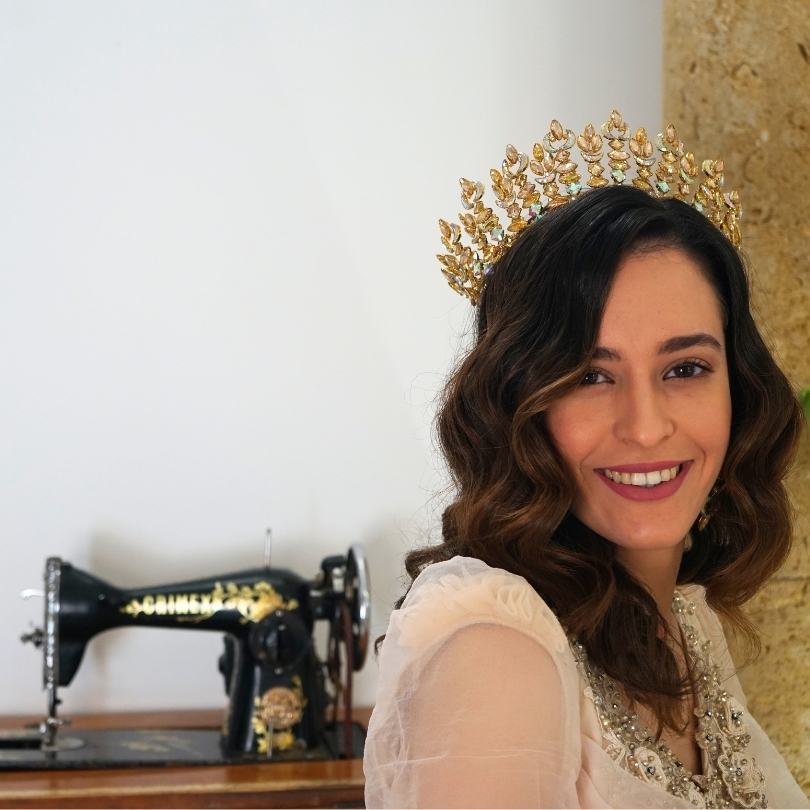 Couronne de mariage dorée, Couronne de diadème en cristal baroque, diadème de ma - artisanat Tunisien fait main | ILEYCOM