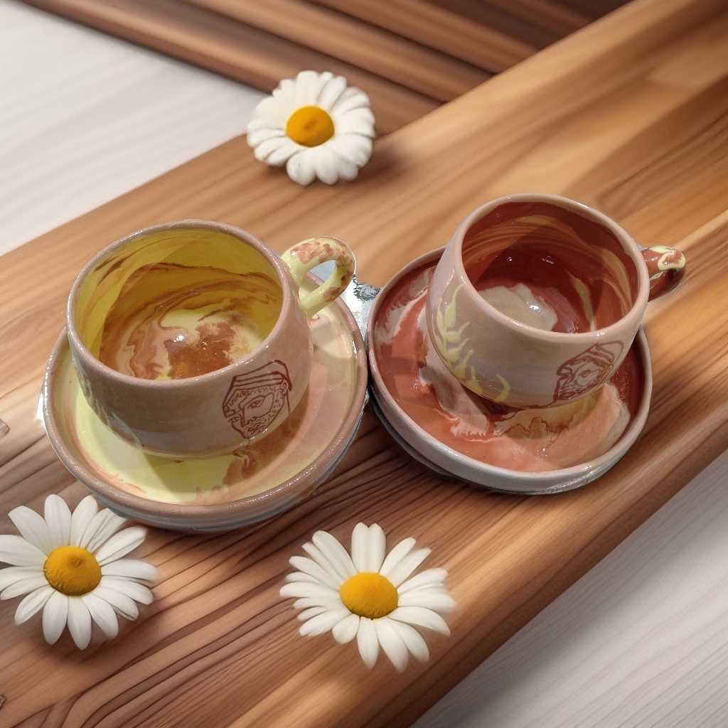 Tasse céramique marbrée Hannibal pour un café raffiné