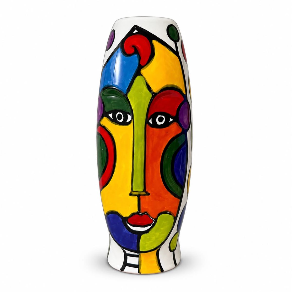Vase abstrait en céramique émaillée design Pop Art irrésistible