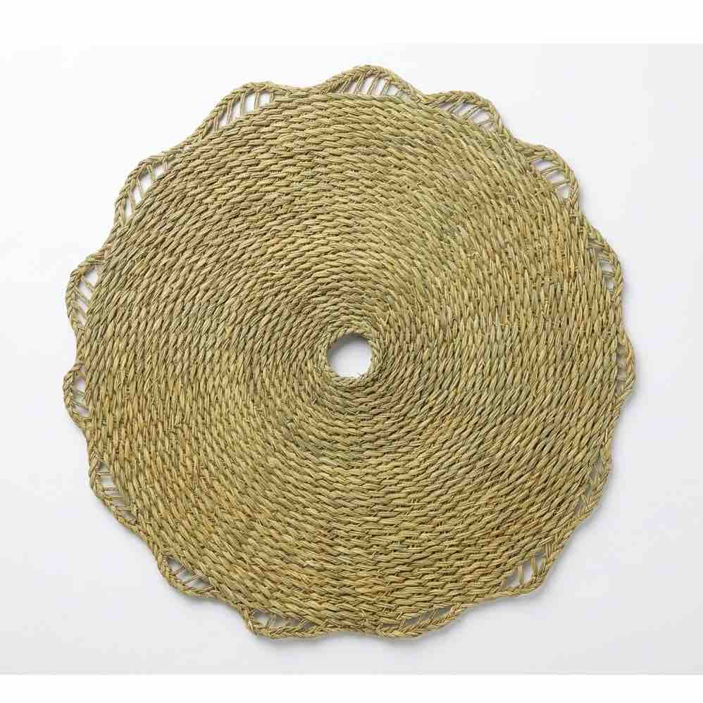 Tapis halfa fait main diamètre 1m pour un intérieur chic