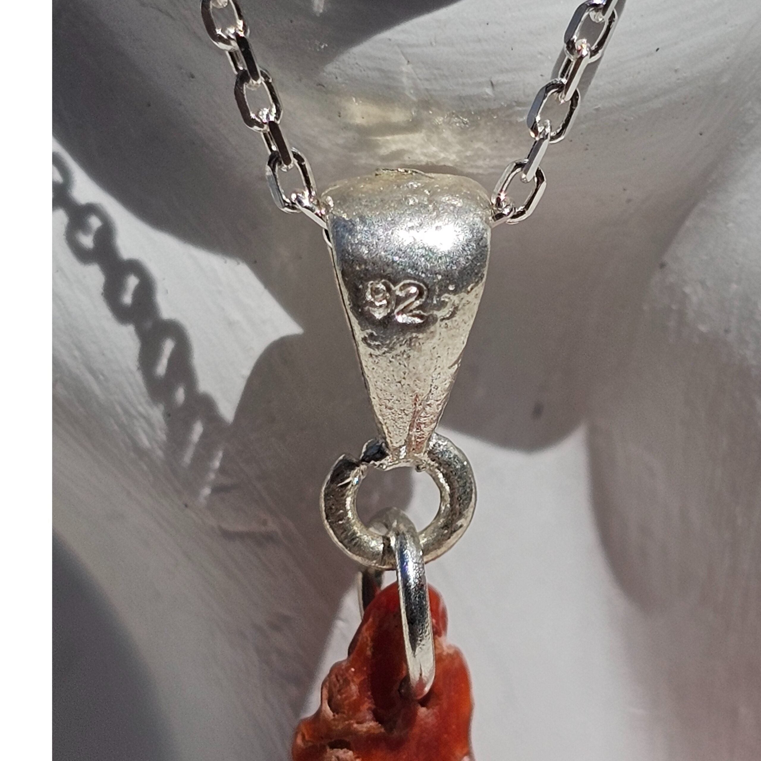 Collier corail rouge naturel argent 925