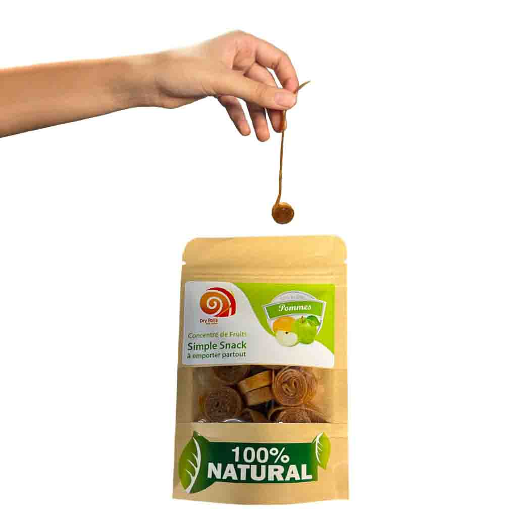 Dehydrated dried apple fruit leather