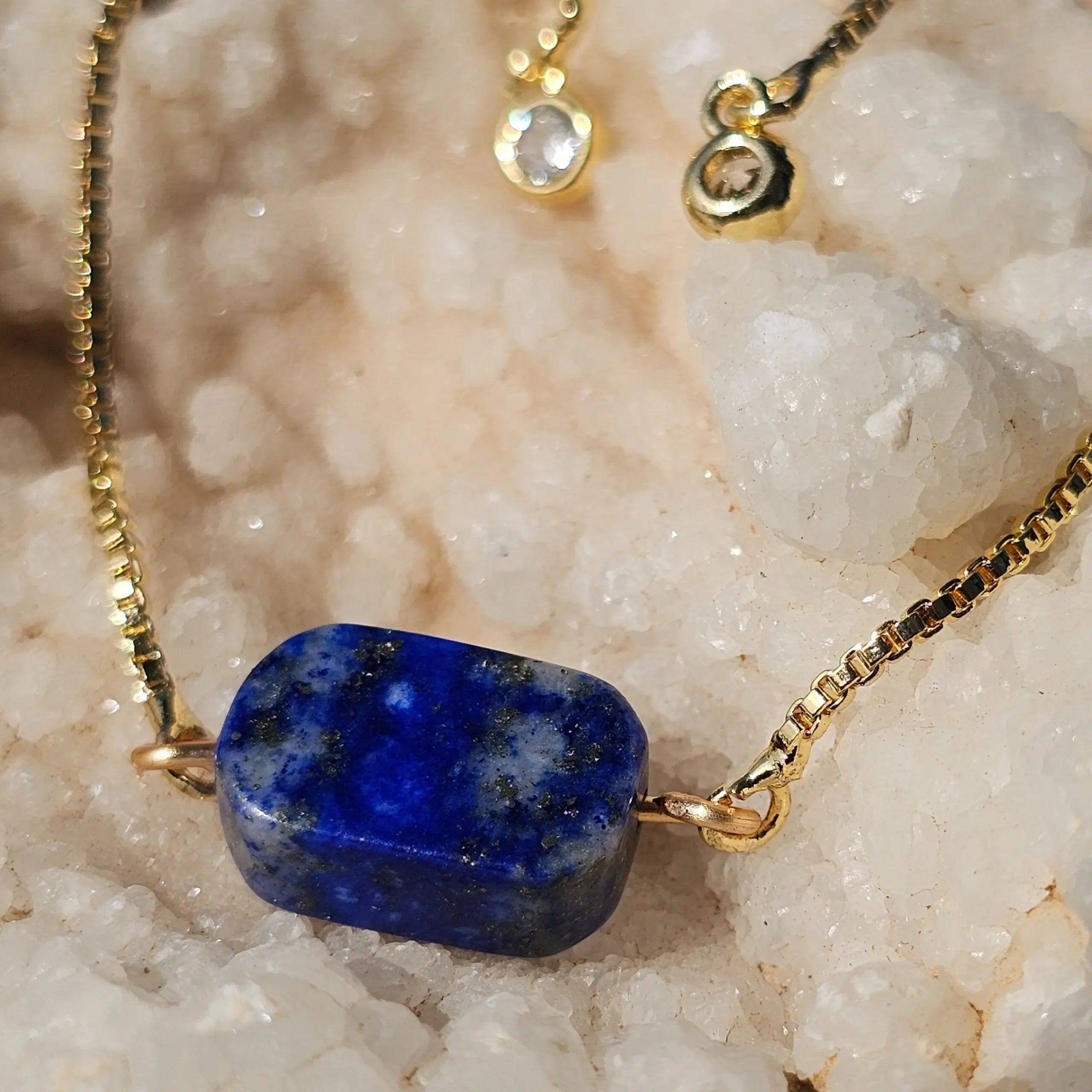 Bracelet Ajustable en Lapis Lazuli et Acier Inoxydable Équilibre