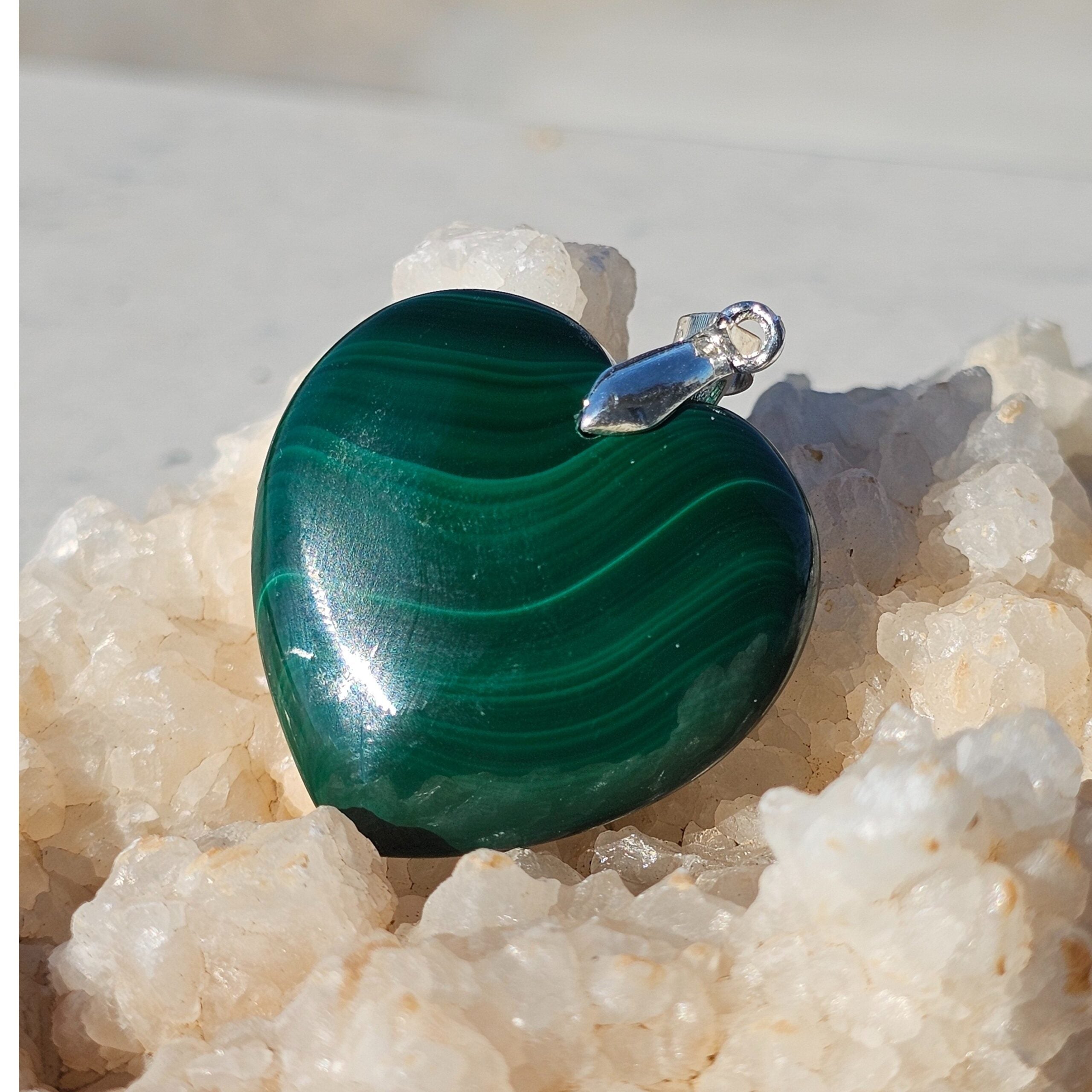 Collier en argent 925 avec pendentif malachite - Élégance naturelle