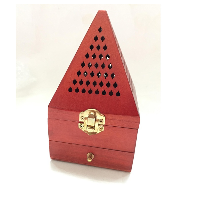 Brûleur d'encens pyramide en bois