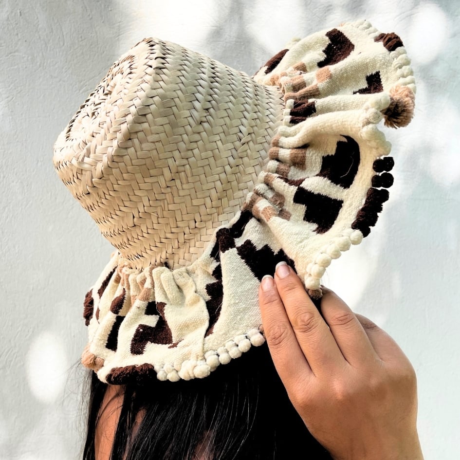 Ensemble Gilet, chapeau et sac en laine vierge tissé à la main - artisanat Tunisien fait main | ILEYCOM