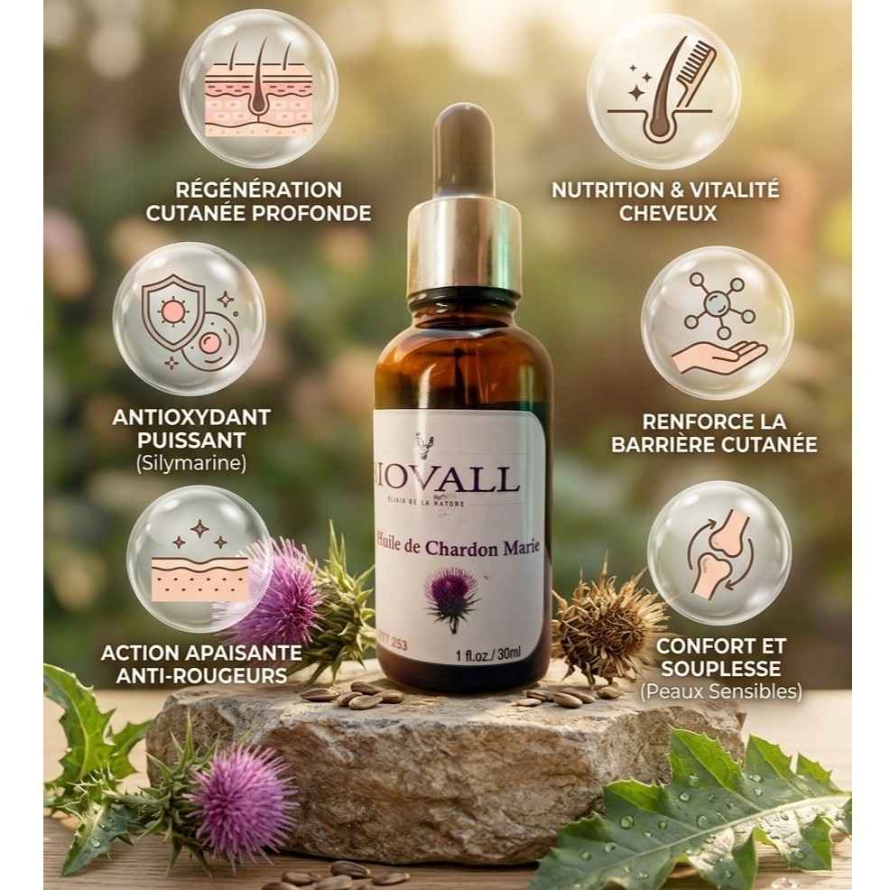 Huile de chardon marie pure pour une santé éclatante