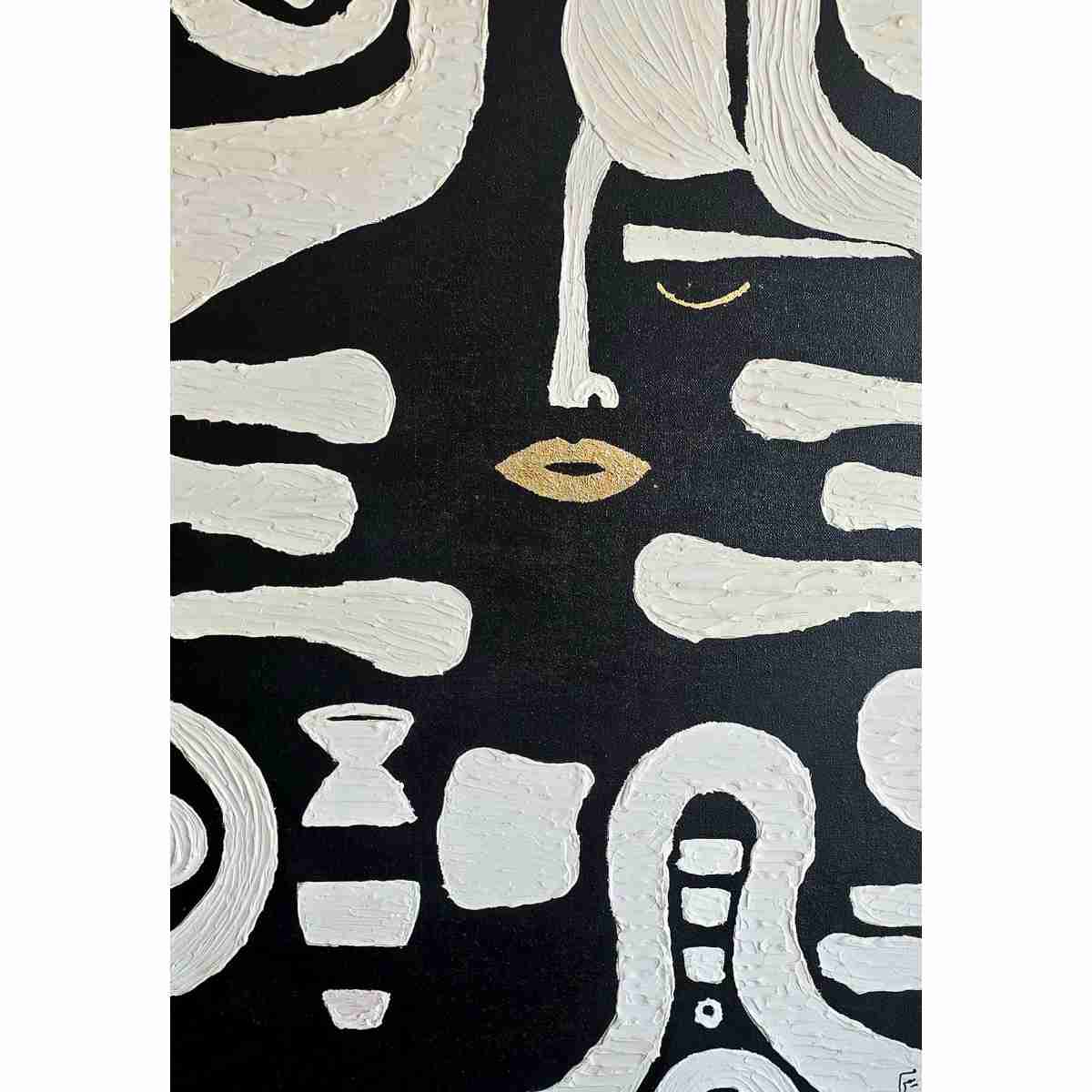 Peinture acrylique texturée noir et blanc pour un décor unique