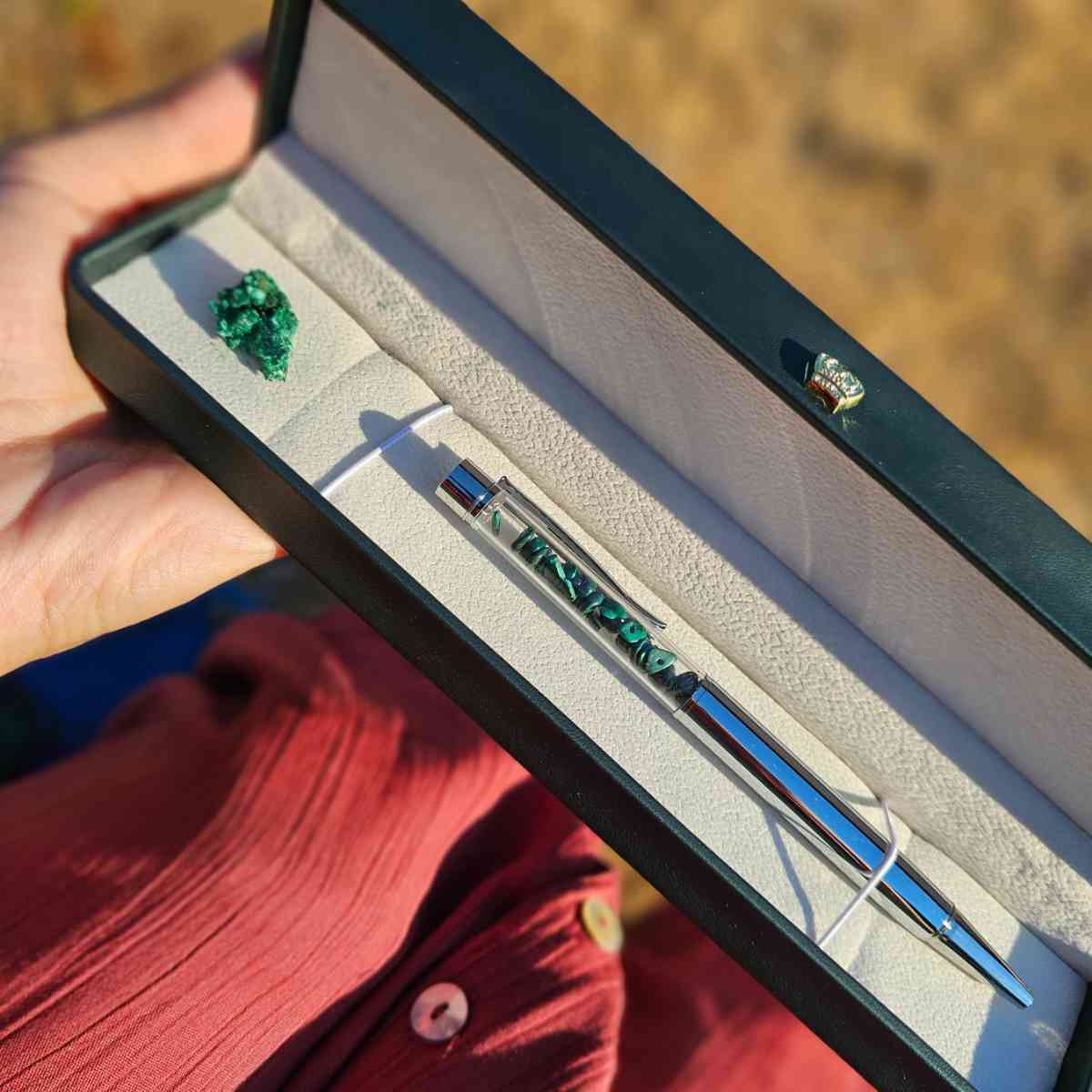 Stylo malachite exclusif écriture élégante et unique