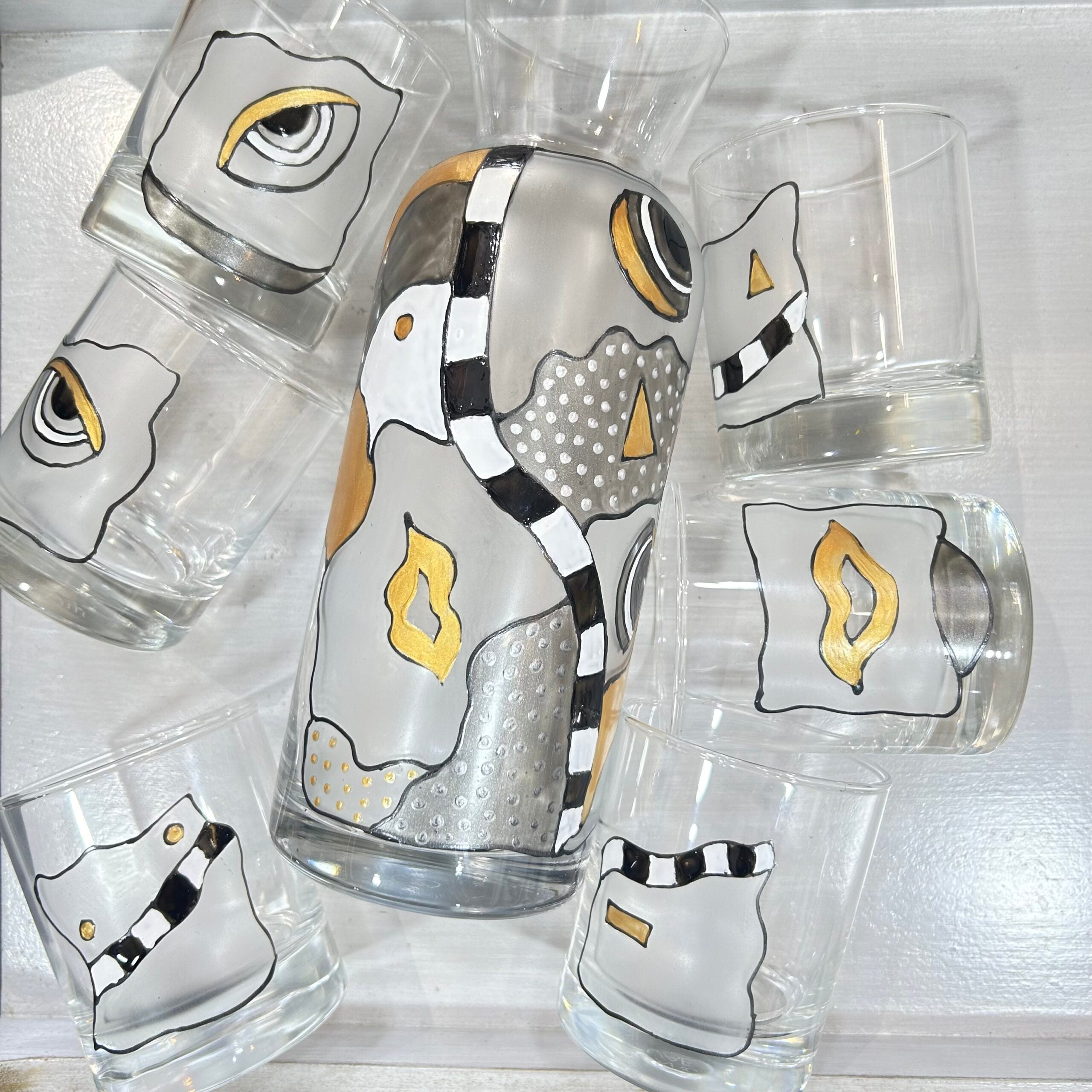 Set de 6 Verres et carafe colorés -