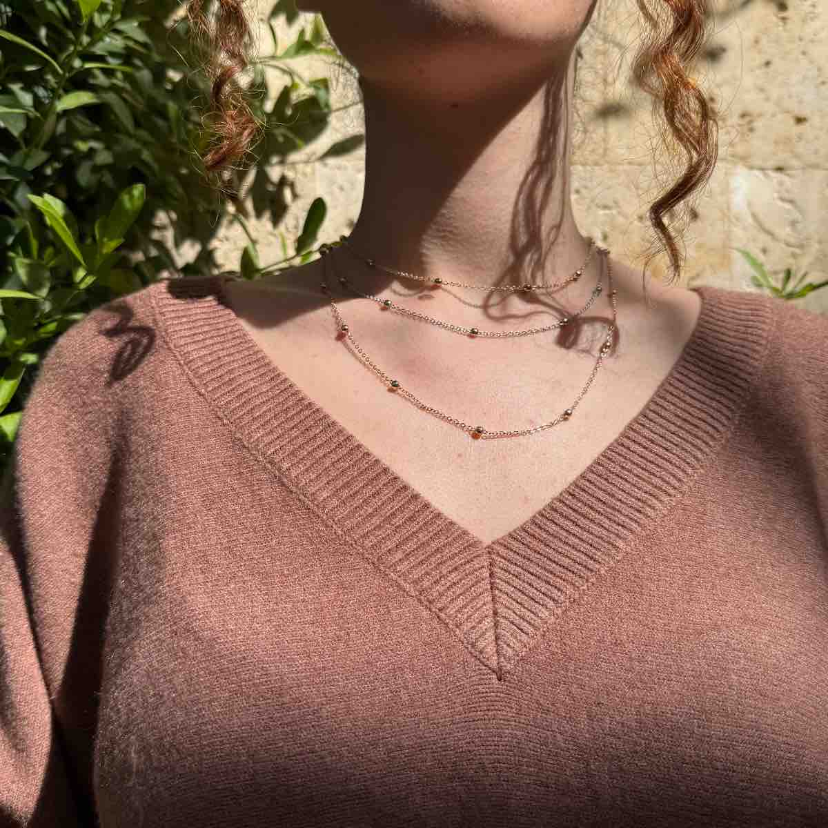 Collier élégant doré argent et rose gold