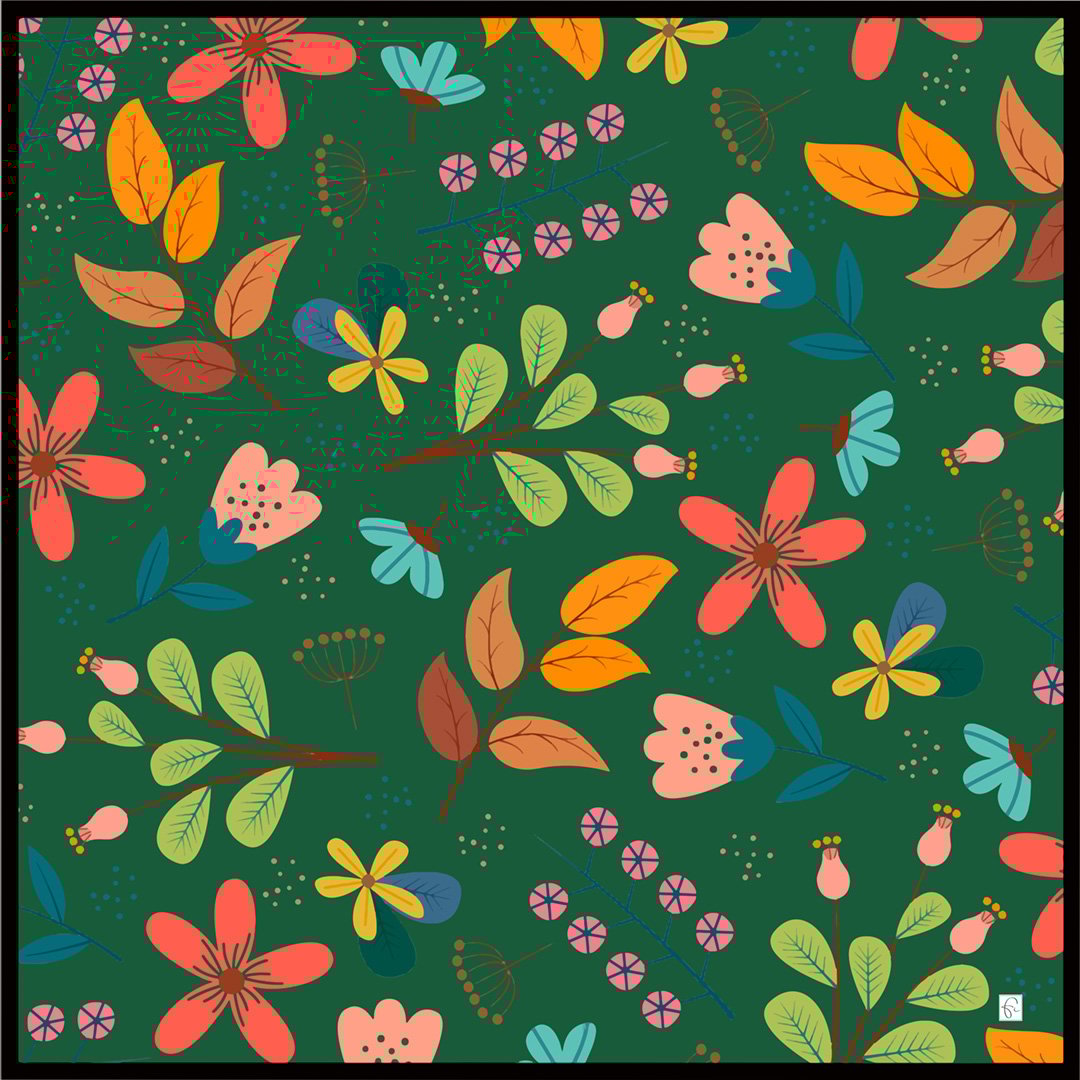 Natural silk scarf in blue "Full of imagination"