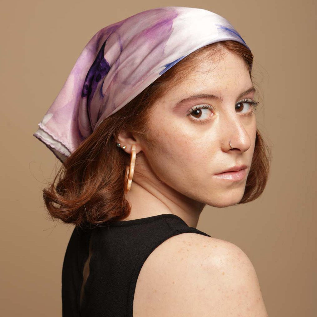 Falling in love natural silk scarf