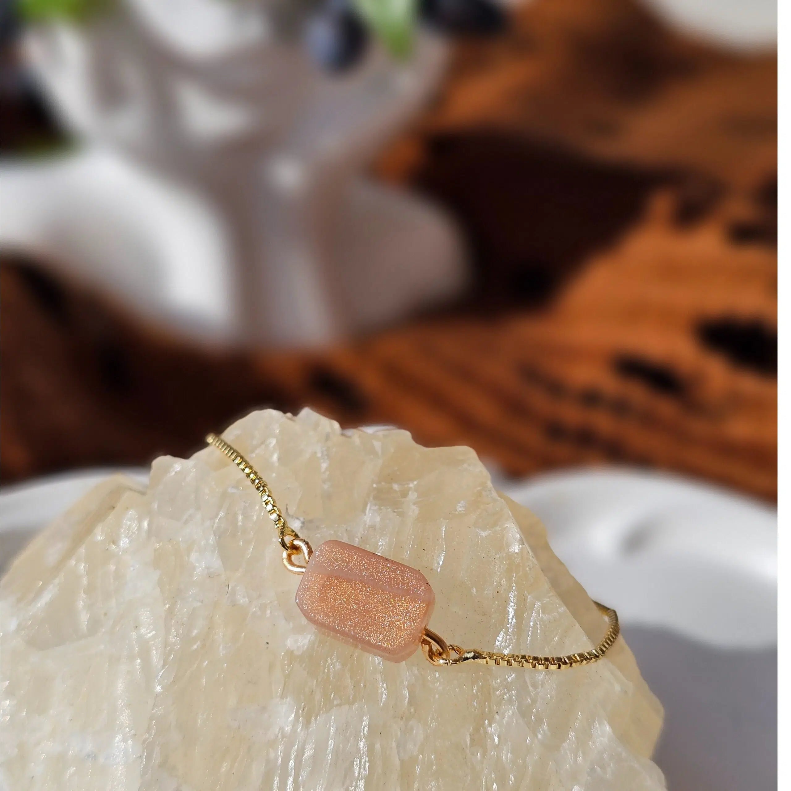 Stainless Steel Bracelet; Sunstone - Optimistic Radiance