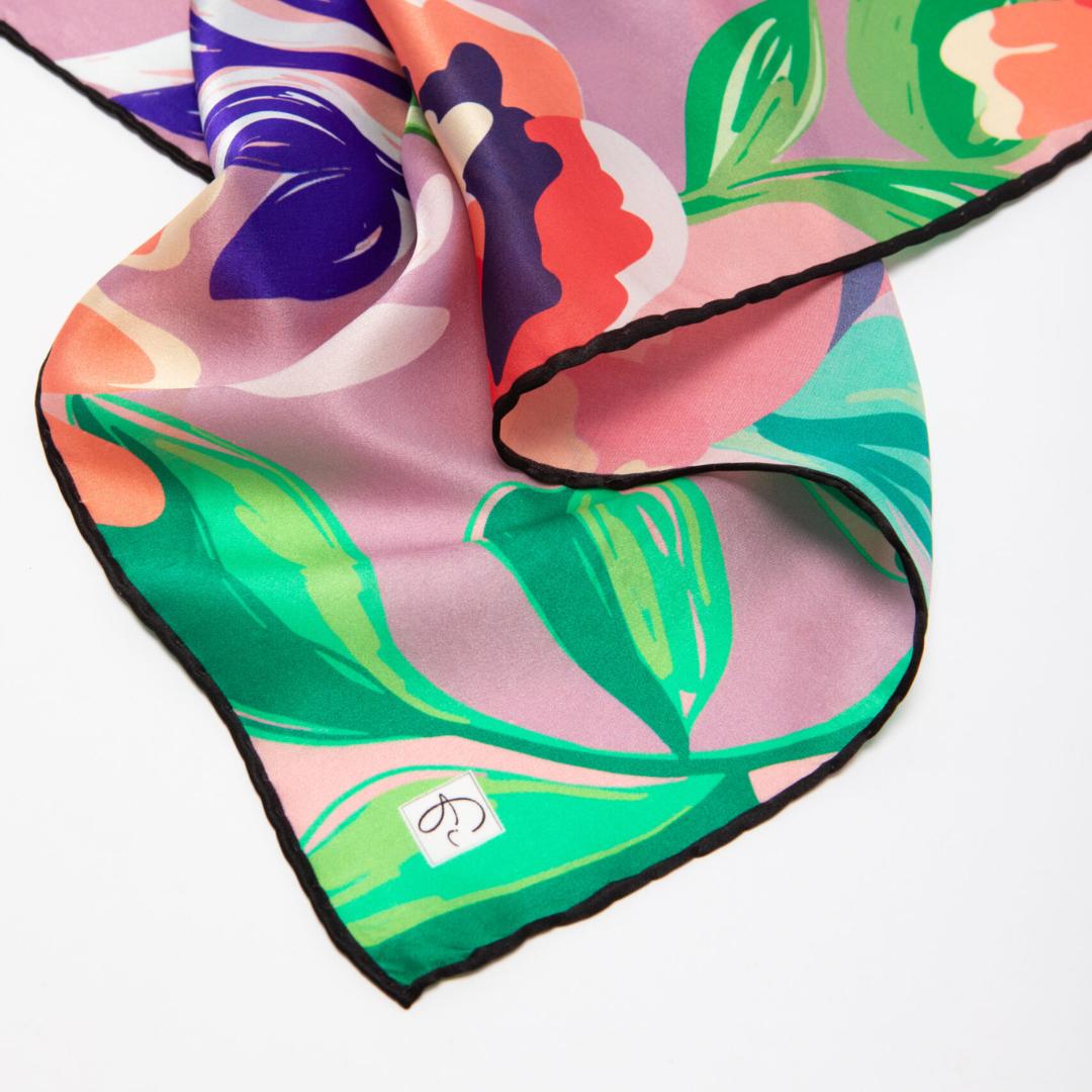 Foulard Mauve en soie naturelle "Fairy tales idyll" - artisanat Tunisien fait main | ILEYCOM