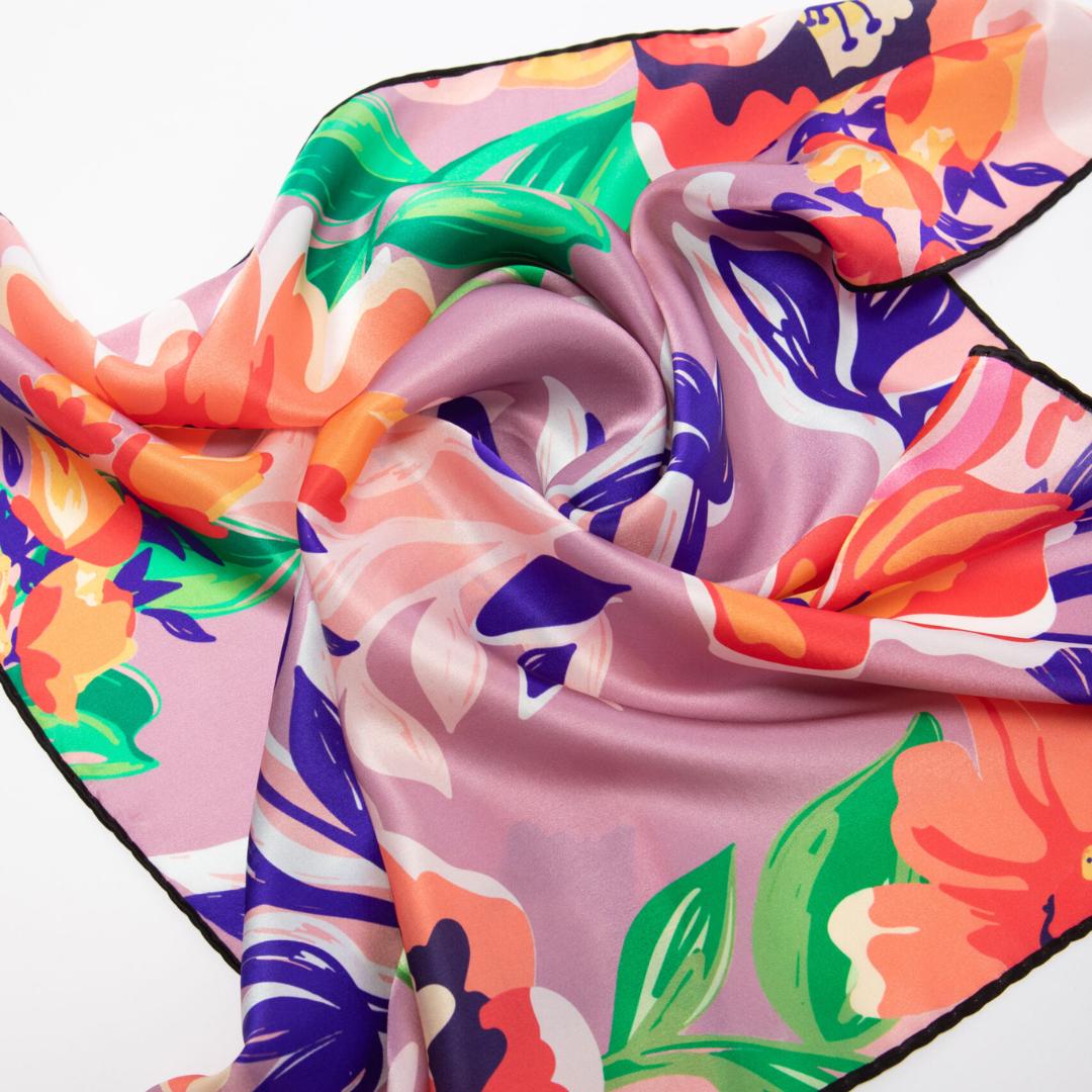 Foulard Mauve en soie naturelle "Fairy tales idyll" - artisanat Tunisien fait main | ILEYCOM