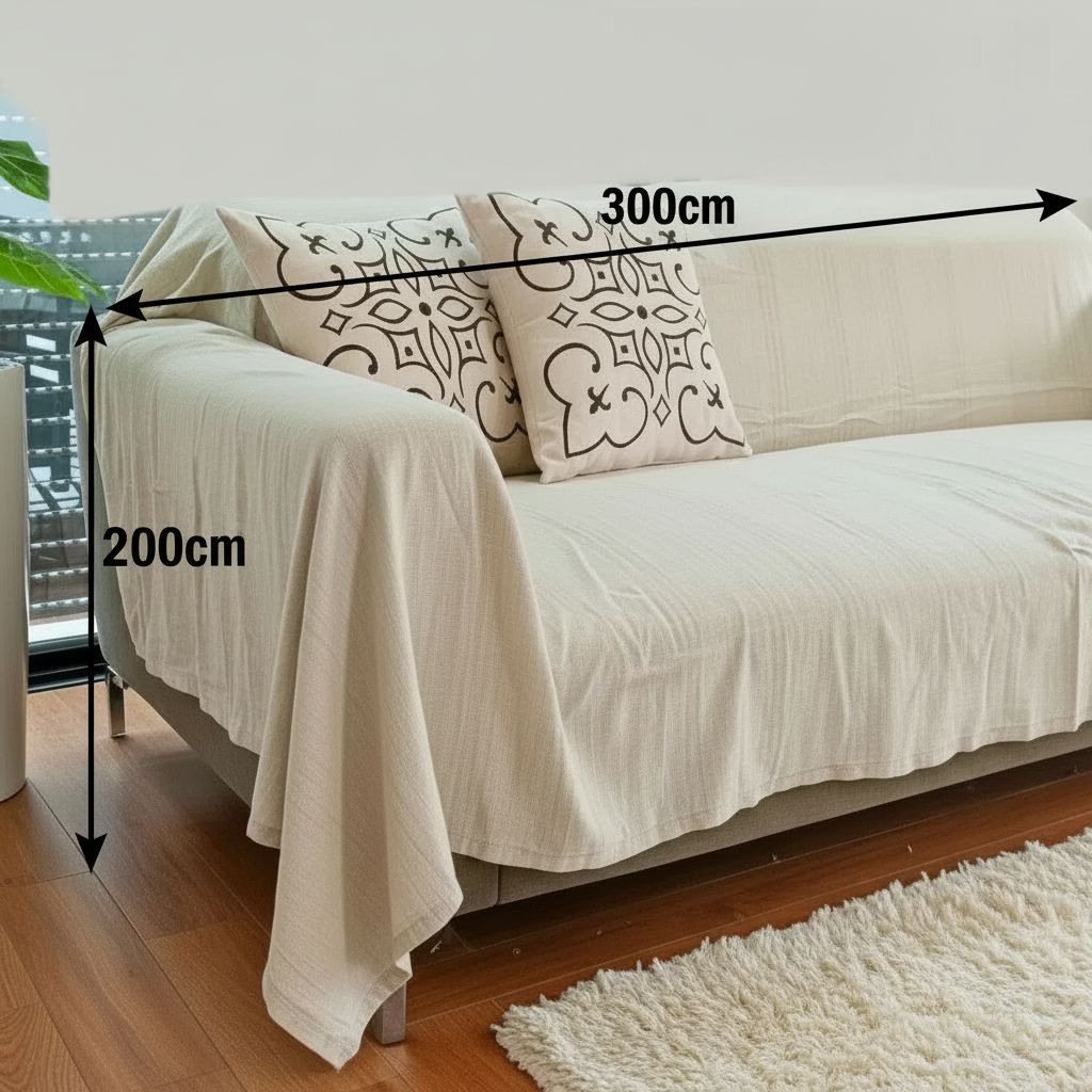 Jeté de Salon Élégant en Coton Doux - Confort Intemporel