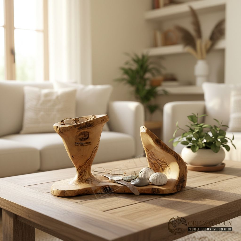 decoration bois piece unique en bois dolive pour un interieur raffine