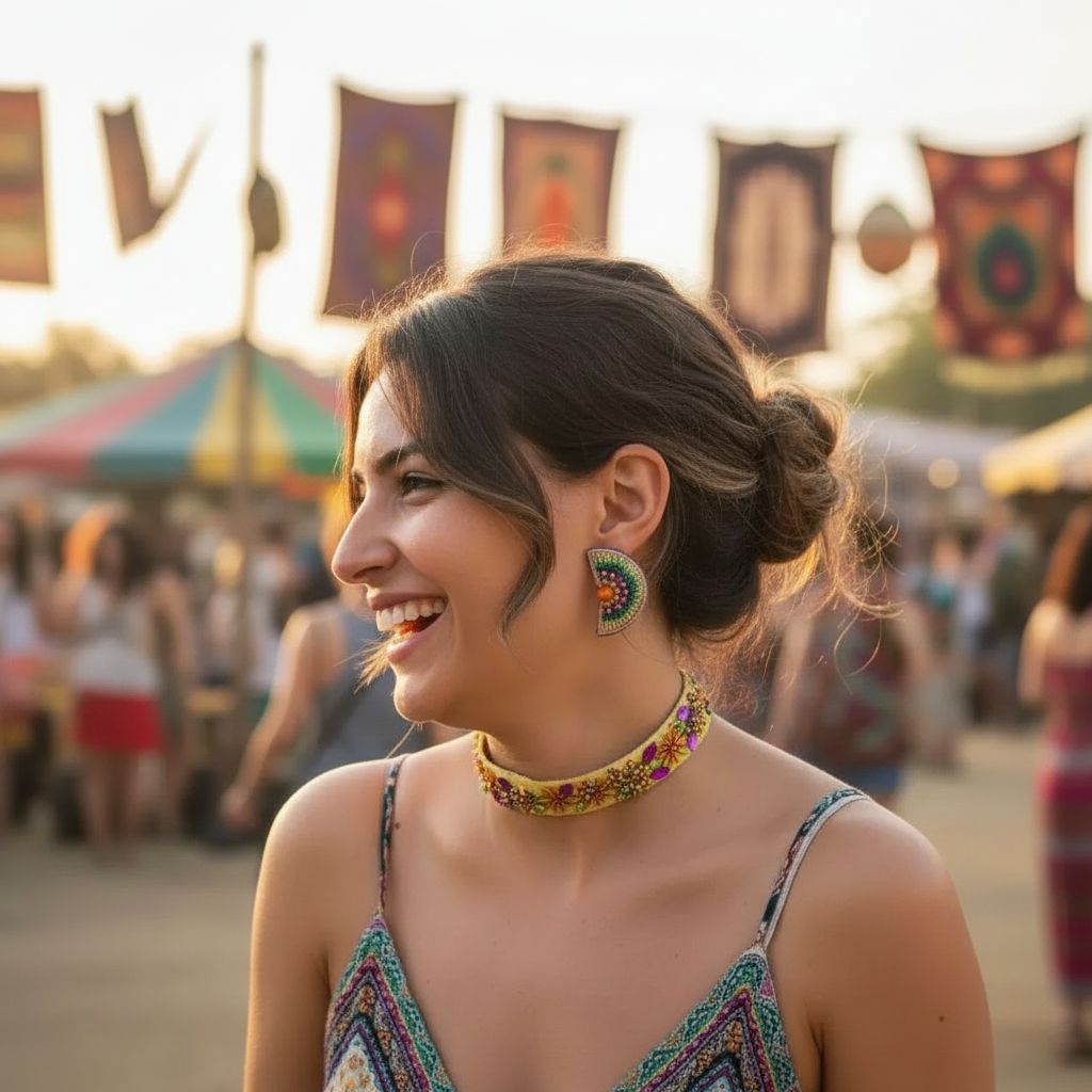 Collier bohème unique en velours pour un style éclatant